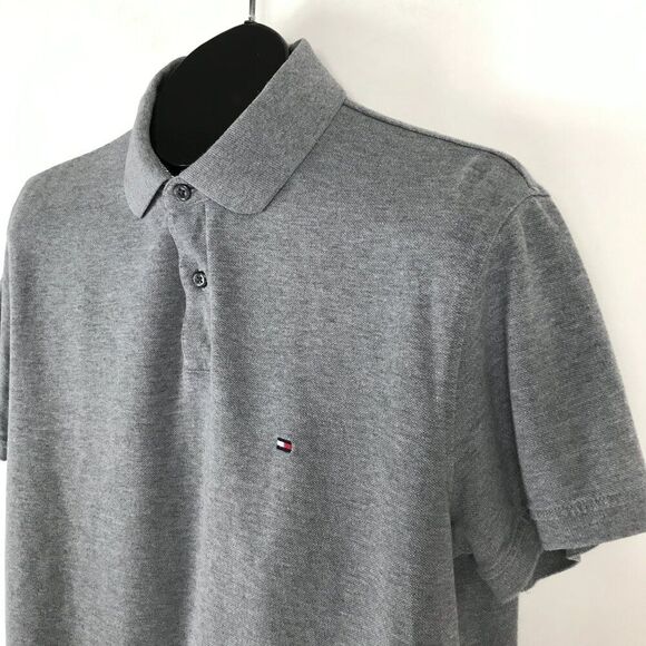 Tommy Hilfiger The 1985 Classic Fit Polo Shirt Men's Large Gray Casual Golf - Picture 3 of 11